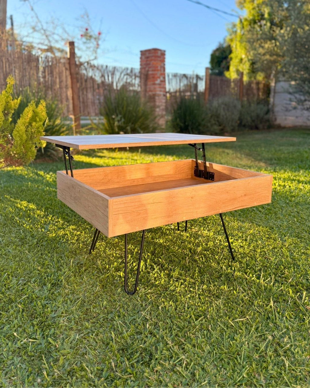 Mesa ratona con espacio de guardado